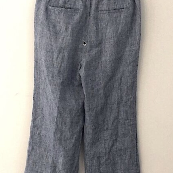 Land’s End chambray linen blend blue pull on elastic waist pants pockets SZ 6 - Picture 2 of 10